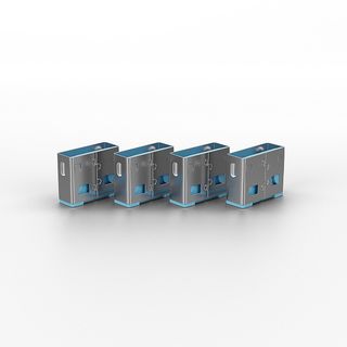 USB Typ A Port Schloss, blau, 10 Stck (Lindy 40462)