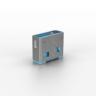 USB Typ A Port Schloss, blau, 10 Stck (Lindy 40462)