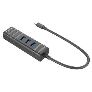 USB 3.1 Typ C Hub & Gigabit Ethernet Konverter (Lindy 43249)