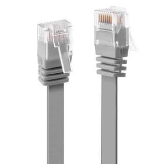 0.3m Cat.6 U/UTP Flachband-Netzwerkkabel, grau (Lindy 47490)