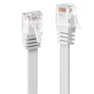 0.3m Cat.6 U/UTP Flachband-Netzwerkkabel, wei (Lindy 47500)
