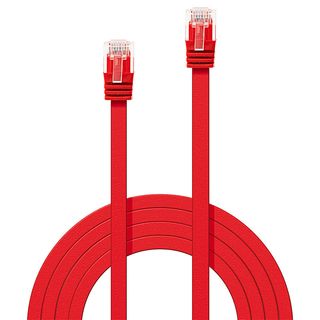 1m Cat.6 U/UTP Flachband-Netzwerkkabel, rot (Lindy 47511)