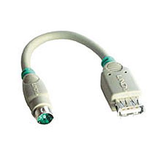 USB-PS/2 - Maus- oder Tastaturadapterkabel, ca. 15cm (Lindy 70002)