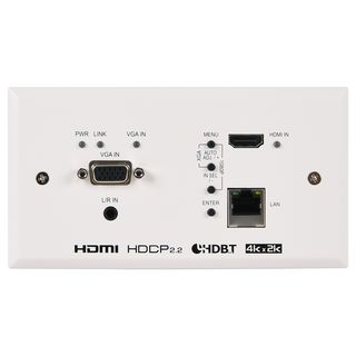 UHD 2x1 HDMI/VGA over HDBaseT Wallplate Scaler (EU 2-Gang) - Cypress CH-2538STXWPEU