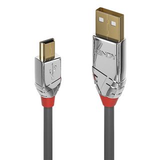 5m USB 2.0 Typ A an Mini-B Kabel, Cromo Line (Lindy 36634)
