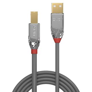 1m USB 2.0 Typ A an B Kabel, Cromo Line (Lindy 36641)