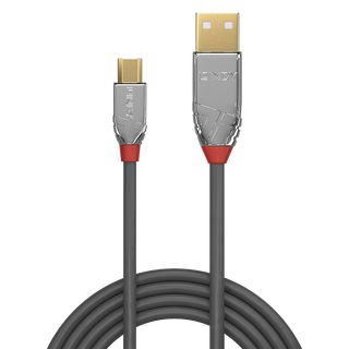 0,5m USB 2.0 Typ A an Micro-B Kabel, Cromo Line (Lindy 36650)