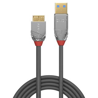1m USB 3.0 Typ A an Micro-B Kabel, Cromo Line (Lindy 36657)