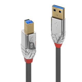 2m USB 3.0 Typ A an B Kabel, Cromo Line (Lindy 36662)