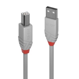 0,5m USB 2.0 Typ A an B Kabel, Anthra Line (Lindy 36681)