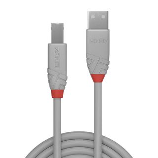 0,5m USB 2.0 Typ A an B Kabel, Anthra Line (Lindy 36681)