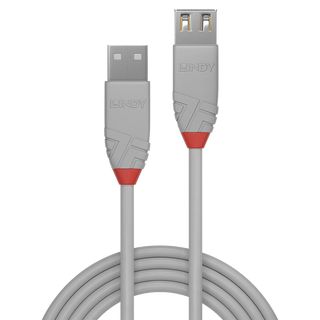 0.2m USB 2.0 Typ A Verlngerungskabel, Anthra Line (Lindy 36710)