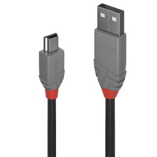 0,2m USB 2.0 Typ A an Mini-B Kabel, Anthra Line (Lindy 36720)