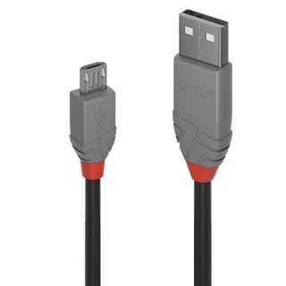 0.2m USB 2.0 Typ A an Micro-B Kabel, Anthra Line (Lindy 36730)