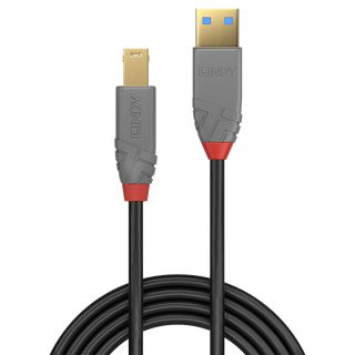 3m USB 3.0 Typ A an B Kabel, Anthra Line (Lindy 36743)