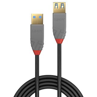 0,5m USB 3.0 Typ A Verlngerungskabel, Anthra Line (Lindy 36760)