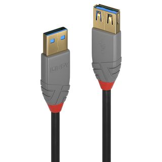 1m USB 3.0 Typ A Verlngerungskabel, Anthra Line (Lindy 36761)