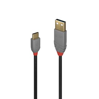 1m USB 2.0 Typ A an C Kabel, Anthra Line (Lindy 36886)