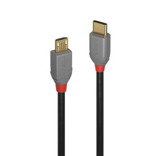 0,5m USB 2.0 Typ C an Micro-B Kabel, Anthra Line (Lindy 36890)