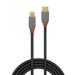 2m USB 2.0 Typ C an Micro-B Kabel, Anthra Line (Lindy 36892)