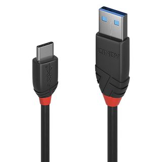 0.15m USB 3.1 Typ C an A Kabel, Black Line (Lindy 36914)