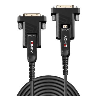 10m Fibre Optic Hybrid Micro-HDMI 18G Kabel mit abnehmbaren HDMI- & DVI-Steckern (Lindy 38320)