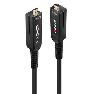 10m Fibre Optic Hybrid Micro-HDMI 18G Kabel mit abnehmbaren HDMI- & DVI-Steckern (Lindy 38320)