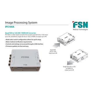 FSN IPS100A - Medical Grade 4x3G-SDI & 12G-SDI to HDMI 2.0 & 12G-SDI converter